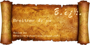 Breitner Éva névjegykártya